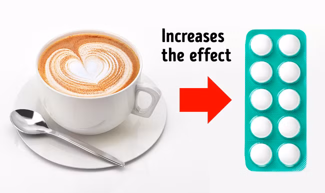 Tương tác với thuốc: Các nhà khoa học Đức phát hiện ra rằng sự tương tác giữa caffeine và thuốc giảm đau làm tăng tác dụng của chúng.