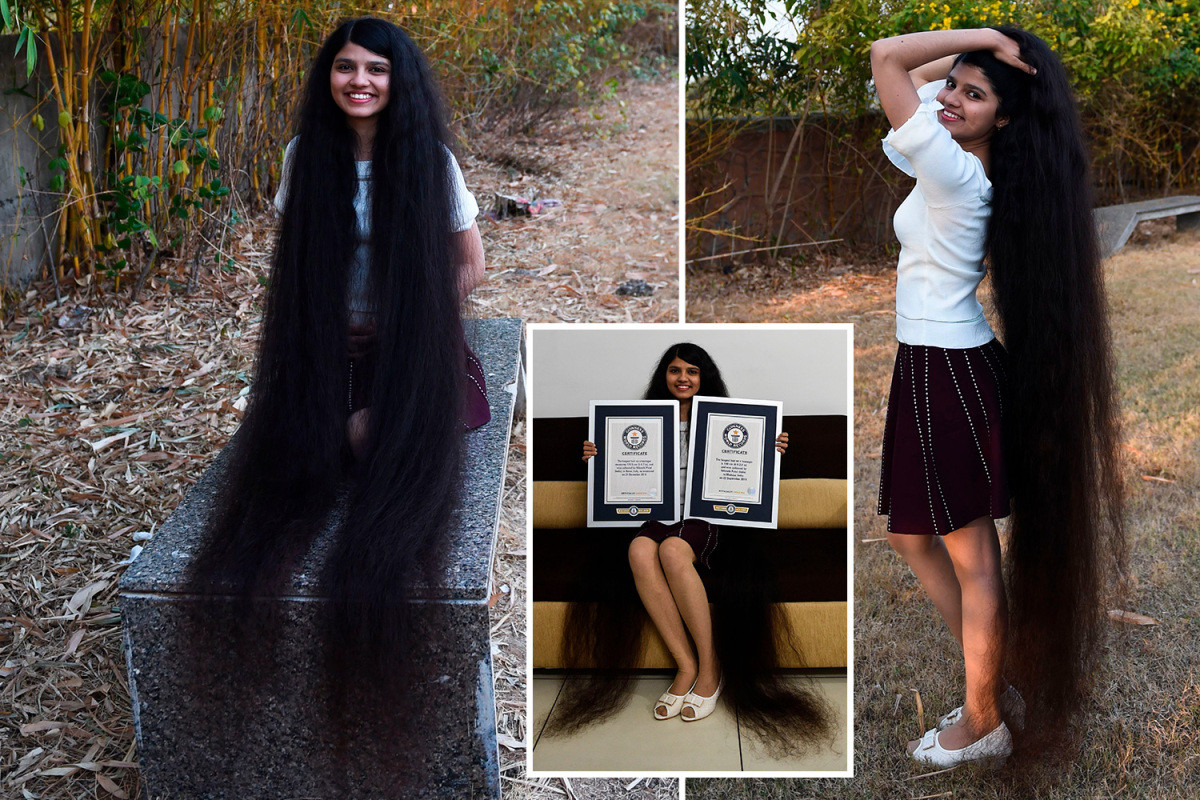 “Cháu thường tết hoặc búi tóc", Nilanshi kể và cho biết thêm cô chỉ gội đầu một lần trong tuần vì phải mất đến nửa tiếng để sấy khô tóc và một giờ để chải đầu.