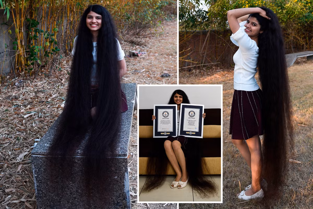 “Cháu thường tết hoặc búi tóc", Nilanshi kể và cho biết thêm cô chỉ gội đầu một lần trong tuần vì phải mất đến nửa tiếng để sấy khô tóc và một giờ để chải đầu.