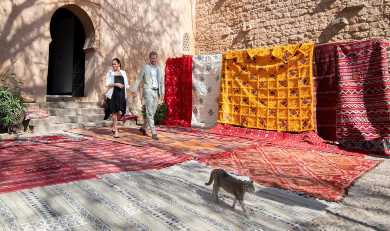 Vợ chồng Công tước xứ Sussex thăm Andalusian Gardens ở Rabat, Ma-rốc, ngày 25/2/2019.