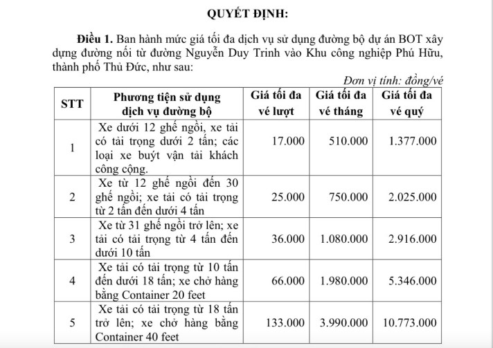BOT Phú Hữu thông báo phí, doanh nghiệp kiến nghị tính lại - Hình 2 BOT Phu Huu thong bao phi, doanh nghiep kien nghi tinh lai-Hinh-2