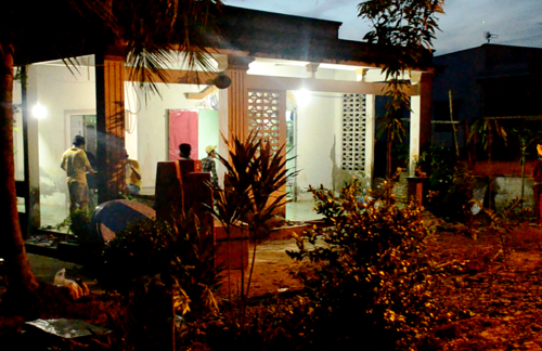 Căn nhà, nơi xảy ra vụ việc 2 vợ chồng bị con rể sát hại.