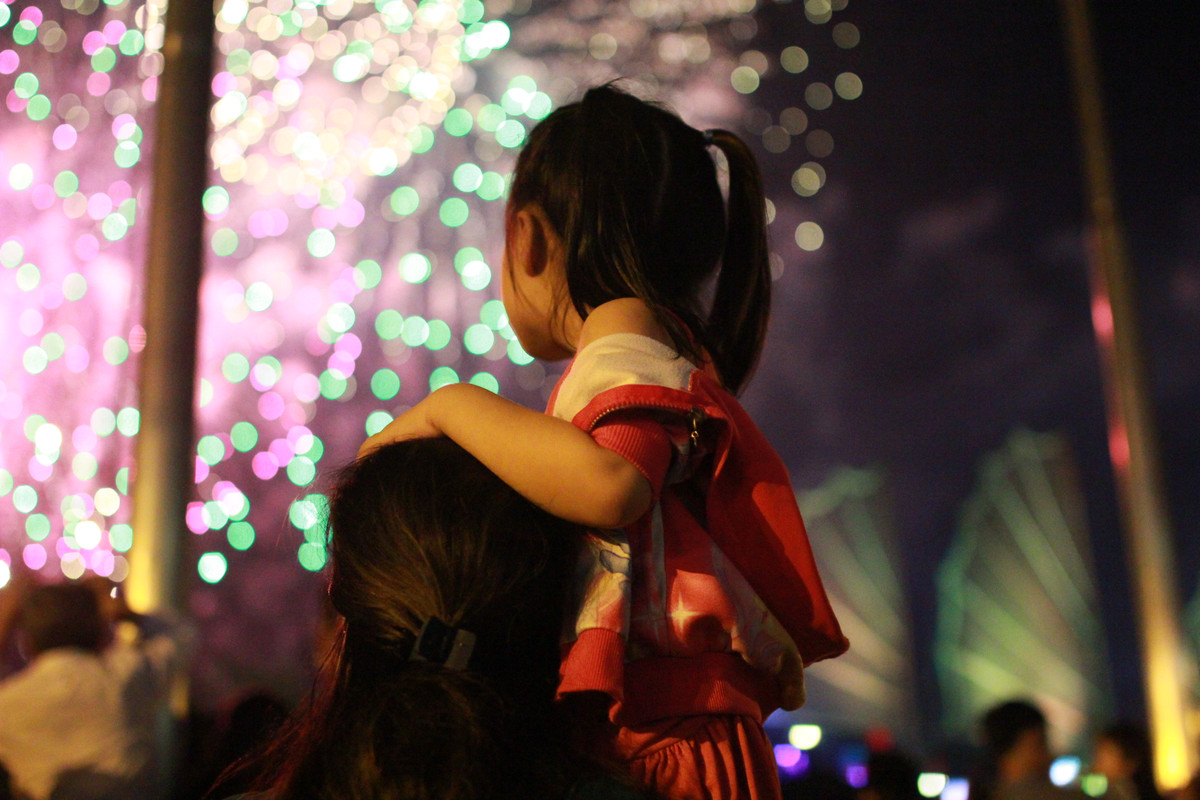 Người dân TP và du khách trầm trồ trước màn pháo hoa tuyệt đẹp. 