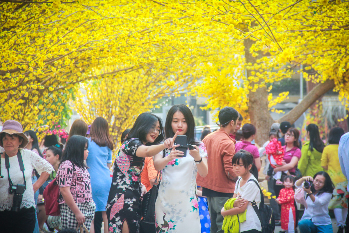 Hotgirl Sai Gon xung xinh ao dai den check-in 'duong mai vang'-Hinh-4