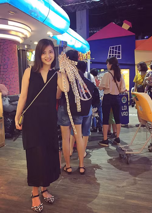 Ngọc Anh chiếm được thiện cảm người đối diện bởi nụ cười rạng rỡ.