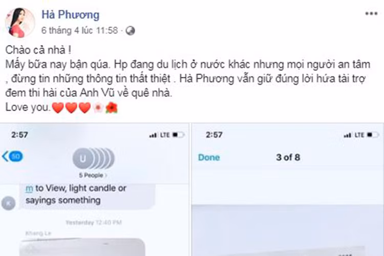 Nữ ca sĩ khẳng định cô đã chuyển số tiền 10.000 USD như đã hứa.
