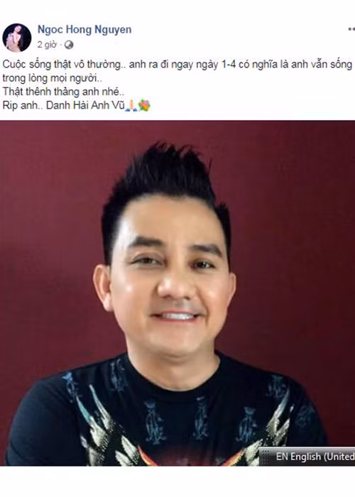 Hồng Ngọc cũng gửi lời vĩnh biệt cố diễn viên hài.