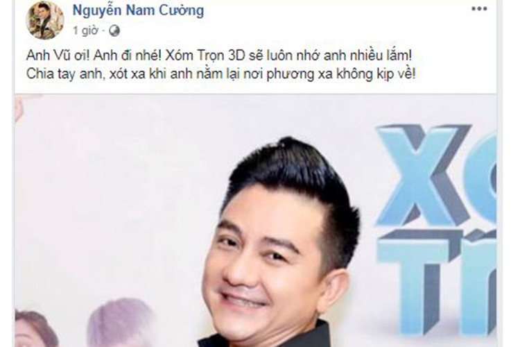 Cùng đóng phim Xóm Trọ 3D cùng Anh Vũ, Nam Cường xót xa trước sự ra đi của đàn anh.
