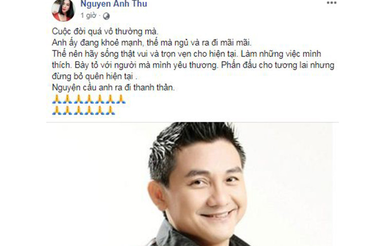 Anh Thư mong Anh Vũ ra đi thanh thản.