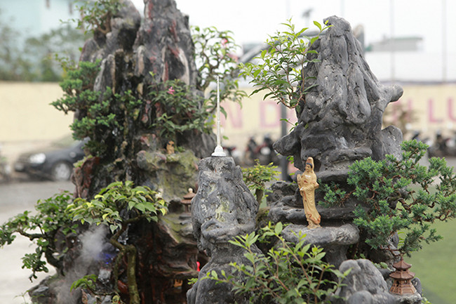 Núi đá được làm bằng đá nhân tạo có độ bền cao và rất nhẹ.