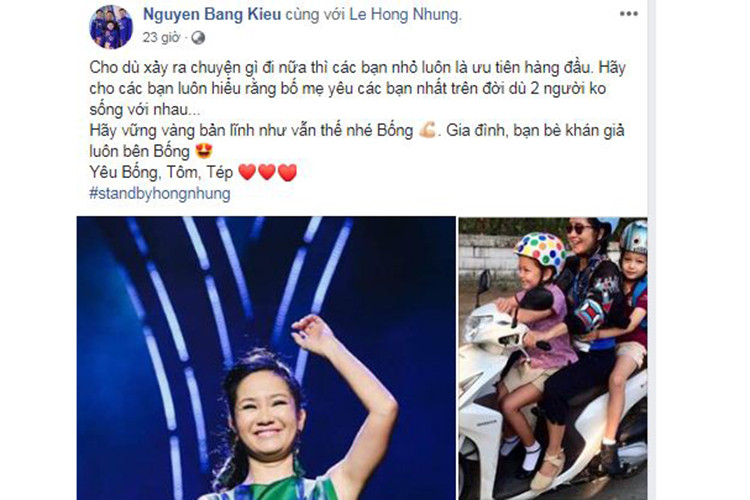Chia sẻ của Bằng Kiều dành cho Hồng Nhung.