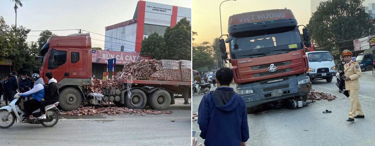 Xe máy kẹp 3 đâm vào ô tô đầu kéo, 1 người tử vong Xe may kep 3 dam vao o to dau keo, 1 nguoi tu vong