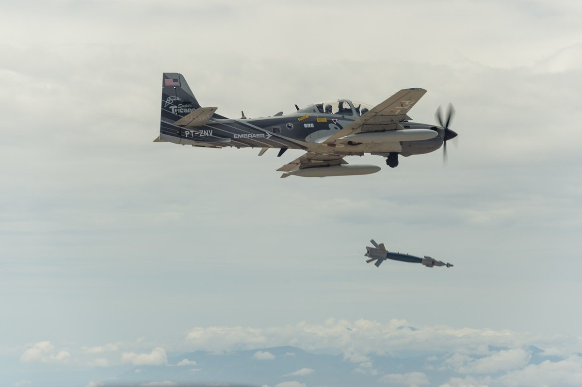 Máy bay cường kích hạng nhẹ A-29 Super Tucano của Không quân Mỹ. Nguồn ảnh: Defense News.