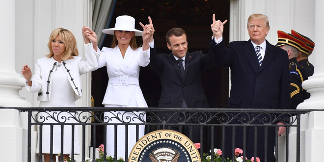 Trước thời gian vắng mặt, bà Melania đã tự tay chuẩn bị quốc yến chiêu đãi Tổng thống Pháp. Ảnh: AFP.