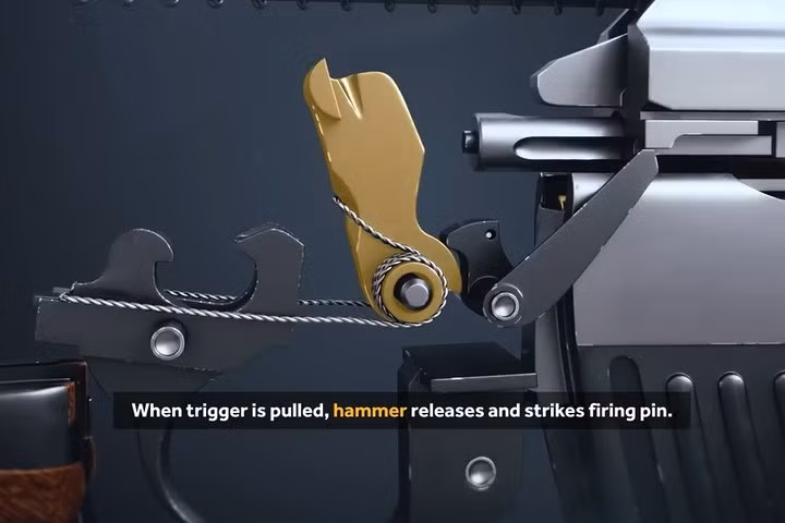 Búa sau đó sẽ đập vào kim hỏa.