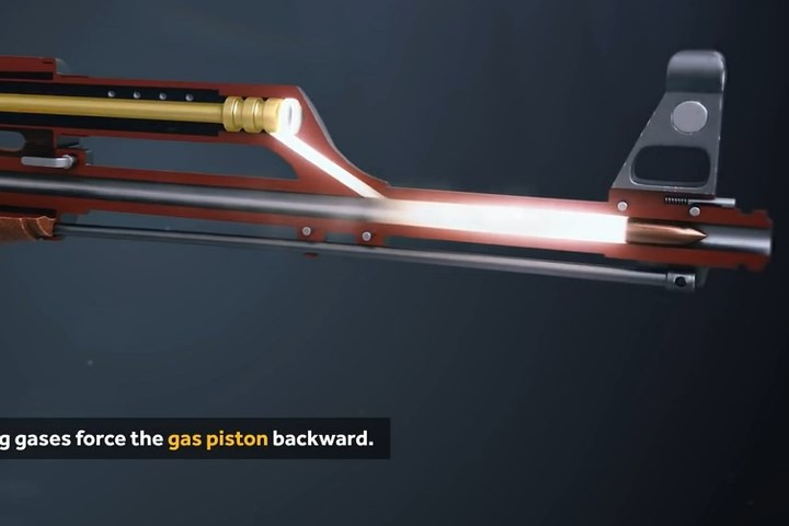 Viên đạn đã lao qua chỗ trích khí. Khí nóng phụt vào ống trích khí.