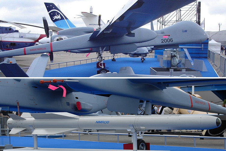 Bên cạnh phiên bản trinh sát Heron 1, Tập đoàn IAI gần đây còn giới thiệu cả phiên bản nâng cấp Heron TP có khả năng mang vũ khí với chức năng tương tự như MQ-1 Predator của Mỹ bao gồm trinh sát, chiến đấu và hỗ trợ chiến đấu. Nguồn ảnh: Nguồn ảnh: israeldefense.