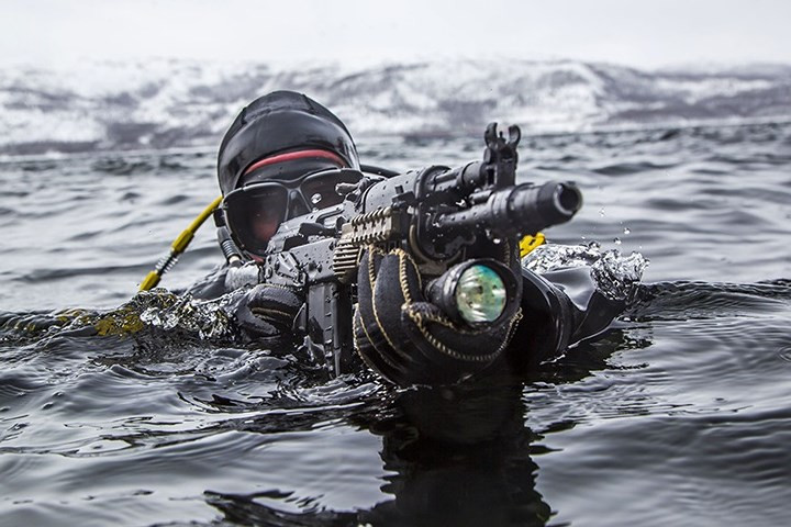 Nhóm đặc nhiệm chiến thuật được trang bị các loại vũ khí hiện đại nhất bao gồm cả súng có khả năng bắn tốt ở dưới nước.