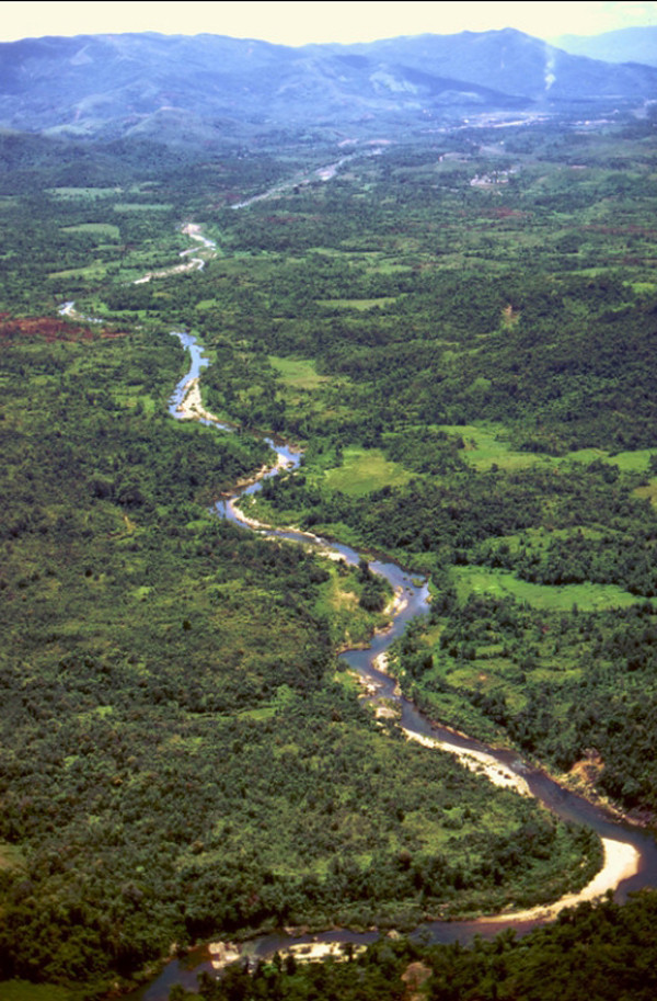 Sông Trà Khúc nhìn từ máy bay. Ảnh: Mark Melnick.