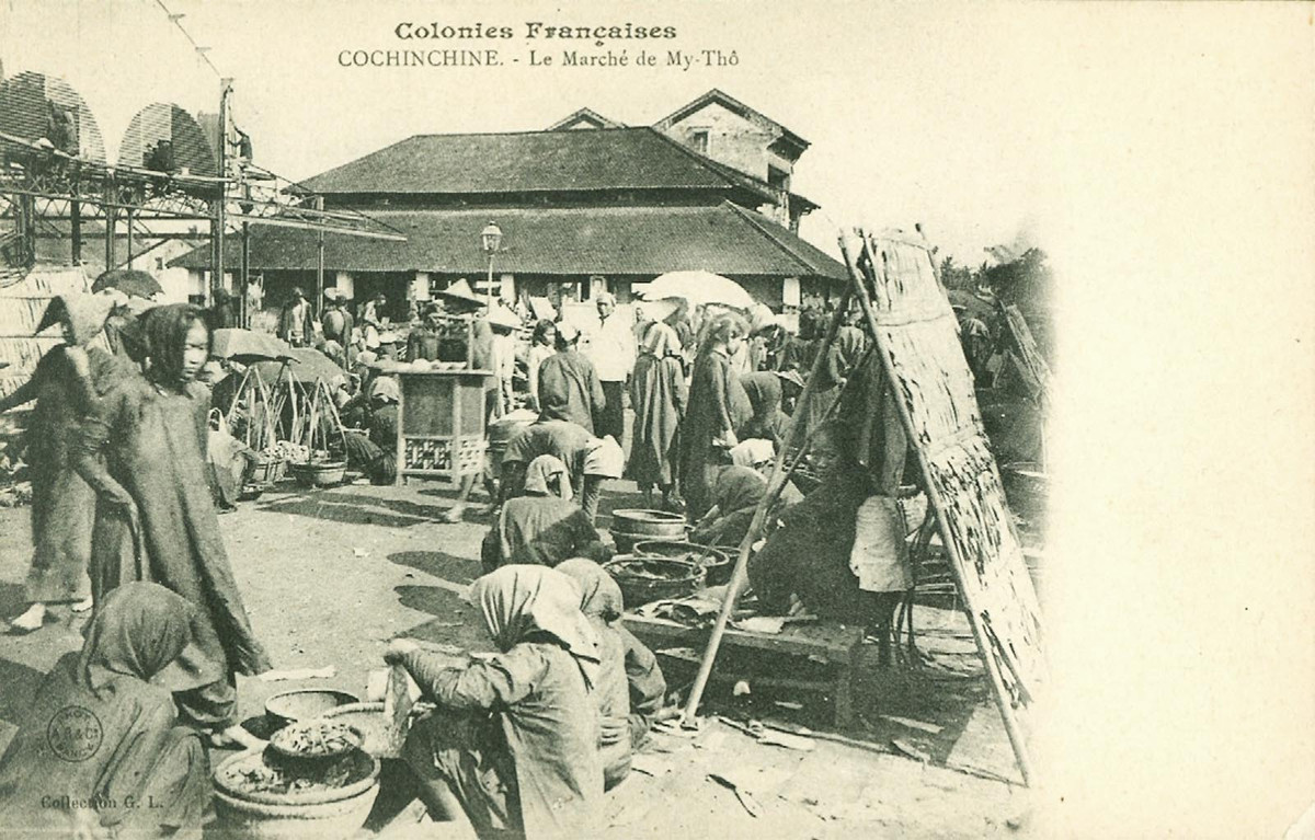 Chợ Mỹ Tho, lúc này đang xây dựng. Ảnh tư liệu.