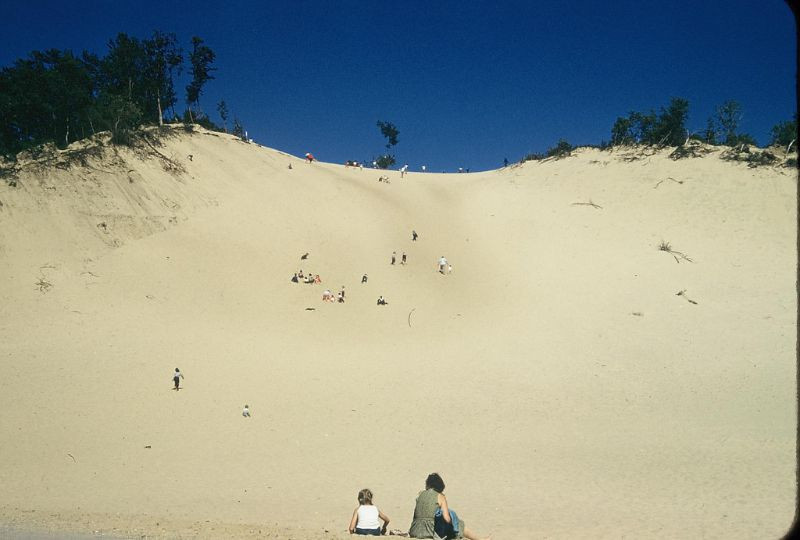 Khung cảnh đồi cát Warren, địa điểm dã ngoại nổi tiếng ở bang Michigan, 1954. Ảnh: Walter Reed.