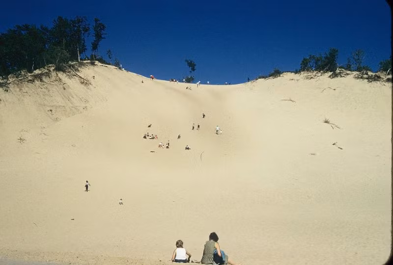 Khung cảnh đồi cát Warren, địa điểm dã ngoại nổi tiếng ở bang Michigan, 1954. Ảnh: Walter Reed.