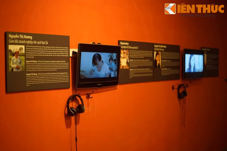 Cùng với sự thay đổi về hình thức, Bảo tàng đã chuyển đổi nội dung từ loại hình bảo tàng lịch sử văn hoá thành bảo tàng về giới, cung cấp nhiều thông tin về những truyền thống văn hóa, các vấn đề xã hội đương đại của người phụ nữ Việt. Ảnh: Gian trưng bày chân dung phụ nữ đương đại.