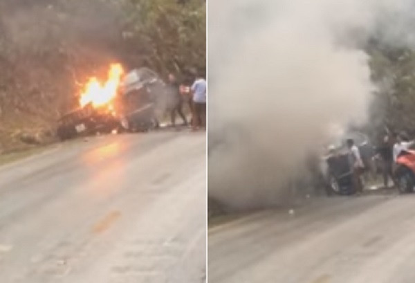 O to hon 2 ty chay tro khung sau va cham tren quoc lo 6