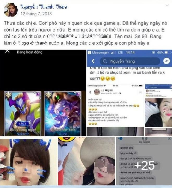 Bài đánh ghen online của các “Hoạn Thư” thời hiện đại.