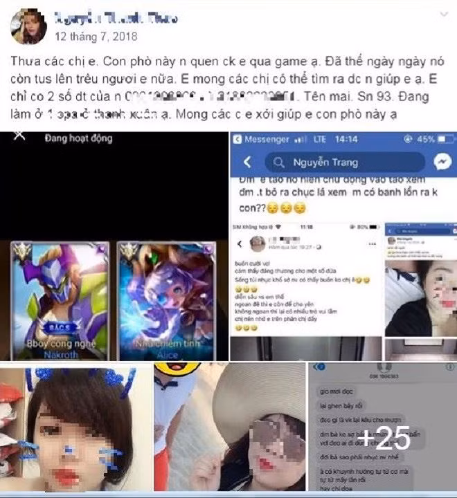 Bài đánh ghen online của các “Hoạn Thư” thời hiện đại.