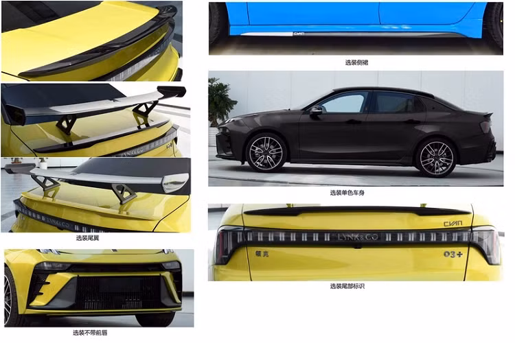 Phiên bản 03+ hiệu suất cao sẽ sở hữu bodykit mạnh mẽ hơn với bộ chia gió khỏe khoắn, ốp thể thao ở ngưỡng cửa, cánh gió thể thao, bộ khuếch tán lớn hơn...Ngoài ra, xe còn được trang bị bộ mâm hợp kim khác biệt và ống xả quad.