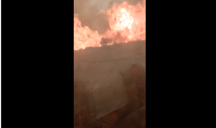 Tay Ban Nha: Hanh khach dap cua thao chay khi doan tau mac ket giua dam chay rung