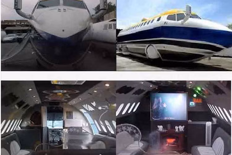 Cụ thể, không gian phòng khách của Boeing 727 Jet Limo như sàn nhảy, có TV màn hình lớn, lò sưởi và quầy bar. Ngoài ra, "nếu bạn cần nghỉ ngơi, hãy đi ra phía sau và sẽ thấy chiếc giường hình trái tim với tấm gương vô cực."