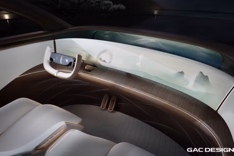 Hành khách có thể tận hưởng các chế độ khác nhau để thay đổi bầu không khí. Ở chế độ Bonfire Circle, các ghế xoay, sàn nhà sáng lên như những dòng suối uốn lượn và bàn trung tâm tăng lên.