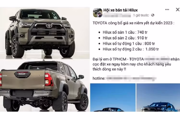 Đi kèm hộp số tự động 6 cấp và dẫn động 4x4. Thiết bế bên ngoài của Hilux 2023 được bổ sung một vài chi tiết giúp tăng vẻ hầm hố. Hệ thống treo được nâng cấp để phù hợp với chiều rộng cơ sở tăng thêm 140 mm.