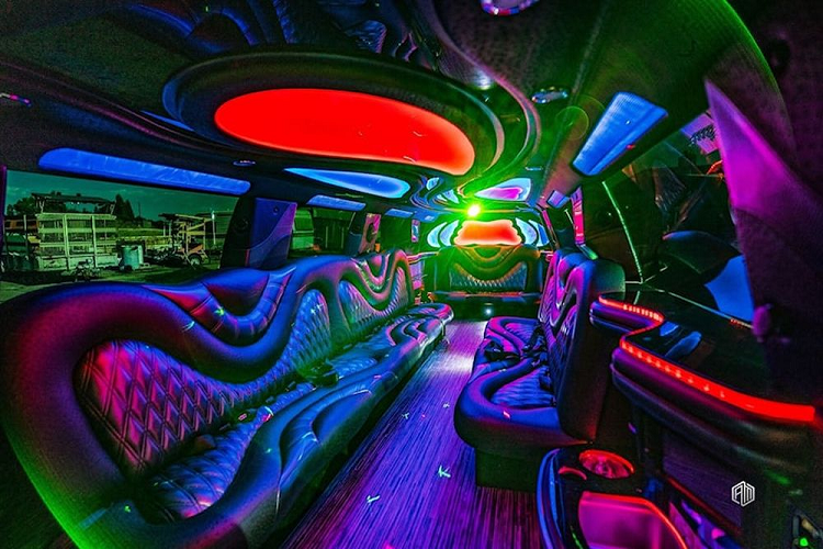 Xe được trang bị hệ thống đèn nền đa sắc cực kỳ sống động trải dài khắp cabin và dàn âm thanh bao gồm nhiều loa được gắn trên các cột và trần xe.