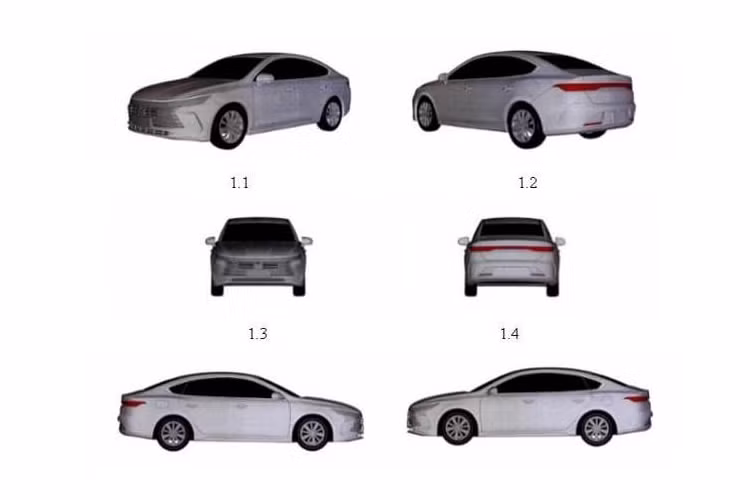 Theo dữ liệu của Cục sở hữu trí tuệ, trong tháng 2, BYD nộp đơn đăng ký sở hữu trí tuệ kiểu dáng hai mẫu xe. Trong đó, đáng chú ý nhất là BYD Destroyer 05 2022 mới. Đây là mẫu xe mới, thuộc phân khúc sedan hạng C, sử dụng động cơ plug-in hybrid, vừa ra mắt tại triển lãm ôtô Quảng Châu tháng 11/2021.