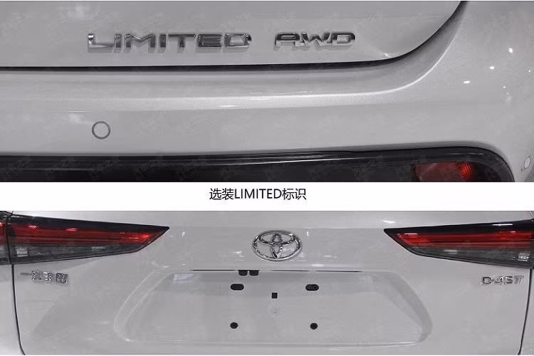 Trên đầu xe, Crown Kluger được trang bị lưới tản nhiệt hình lục giác đi kèm logo riêng hình vương miện chứ không phải là logo của hãng Toyota. Đây cũng chính là logo dùng cho dòng sedan được mệnh danh "xe bộ trưởng" Toyota Crown. Bên dưới lưới tản nhiệt là hốc gió trung tâm hình thang cỡ lớn, đi kèm những nan nằm ngang khiến phần đầu xe trông như rộng hơn. Đèn sương mù trước cũng được tích hợp vào 2 góc dưới của hốc gió trung tâm.