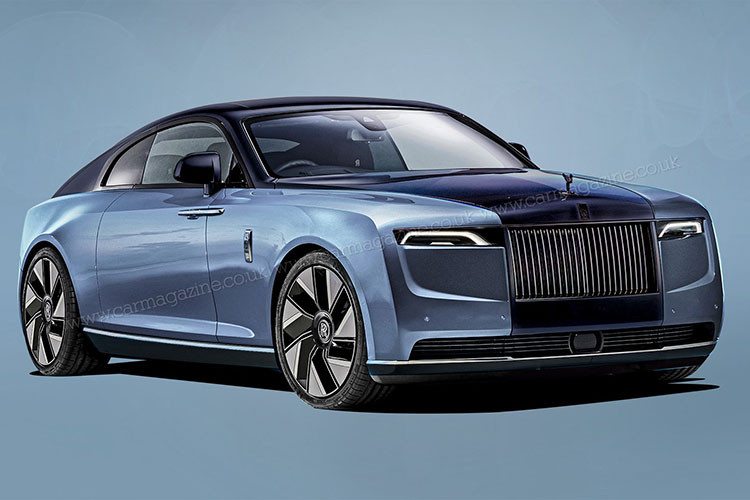 Trong trí tưởng tượng của Kolesa.ru, Rolls-Royce Spectre sẽ sở hữu đèn pha kiểu chia đôi, đuôi xe thì không khác Wraith là bao. Tổng thể của mẫu xe điện vẫn toát lên vẻ sang trọng và cao cấp.
