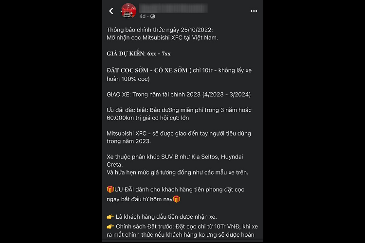 Như vậy, phân khúc SUV cỡ B vốn rất được ưa chuộng tại Việt Nam lại chuẩn bị thêm sôi động với sự góp mặt của tân binh Mitsubishi XFC. Trong năm 2021, SUV cỡ B chính là phân khúc ô tô bán chạy thứ 2 tại Việt Nam, chỉ sau sedan cỡ B. Do đó, việc hãng Mitsubishi tham gia vào phân khúc này là điều không có gì bất ngờ.