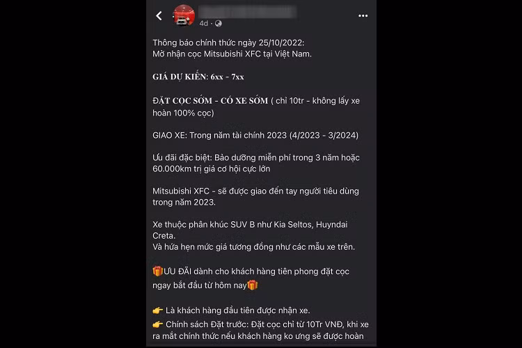 Như vậy, phân khúc SUV cỡ B vốn rất được ưa chuộng tại Việt Nam lại chuẩn bị thêm sôi động với sự góp mặt của tân binh Mitsubishi XFC. Trong năm 2021, SUV cỡ B chính là phân khúc ô tô bán chạy thứ 2 tại Việt Nam, chỉ sau sedan cỡ B. Do đó, việc hãng Mitsubishi tham gia vào phân khúc này là điều không có gì bất ngờ.