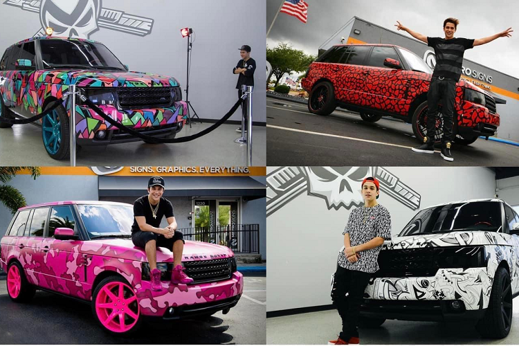 Tất cả những chiếc xe ôtô hàng thửa trong bộ sưu tập của chàng ca sĩ Mỹ đều được MetroWrapz - thương hiệu độ xe quen thuộc trong giới Showbiz Mỹ tại Miami, bang Florida - thực hiện dán Wrap ngoại thất.