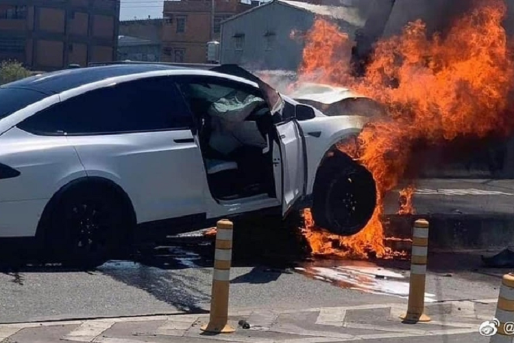 Lam Chi Dinh va con trai gap nan tren Tesla Model X chay dien?