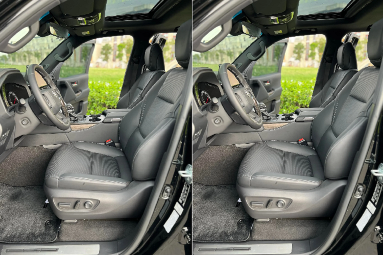 Trọng lượng không tải của Land Cruiser 2022 là 2.520 kg, nhẹ hơn 100 kg so với xe cũ (2.638 kg) nhờ sử dụng cấu trúc nền tảng mới giúp hạ trọng tâm xe nhưng vẫn đủ cứng cáp.