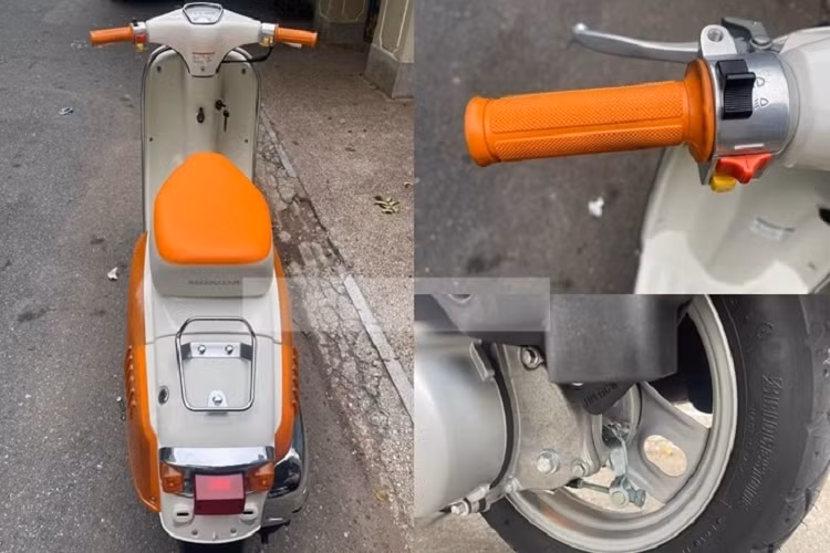 Chiếc xe tay ga Honda Julio 50cc được rao bán trên 120 triệu đồng và nhanh chóng tìm thấy người mua có ngoại thất sơn 2 màu trắng-cam, phần yên xe cũng được bọc da 2 màu đối lập này, bao da tay lái cũng được nhuộm màu cam nổi bật. Tổng thể thiết kế của xe khá hài hước và dành cho phụ nữ là nhiều.