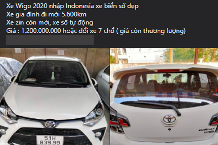 Chiếc Toyota Wigo biển thần tài trong bài thuộc phiên bản 1.2G số tự động, có giá niêm yết là 384 triệu đồng. Như vậy, mức giá mà người này rao bán đang cao gấp gần 4 lần so với giá bán niêm yết, ngang ngửa một chiếc VinFast Lux A bản nâng cao.
