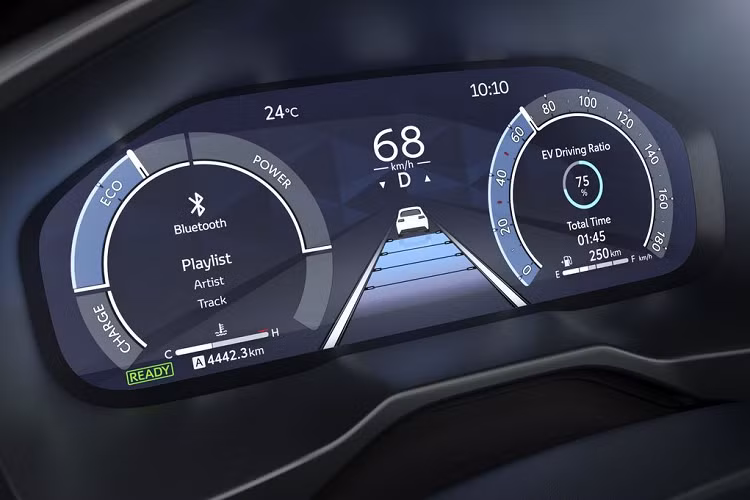 Tiếp đến, bảng đồng hồ kỹ thuật số trên Toyota RAV4 2023 cũng được nâng cấp lên loại 12,3 inch lớn hơn và có cấu hình cao hơn. Bảng đồng hồ mới có 4 chế độ hiển thị (Casual, Smart, Sport and Tough) cùng 3 giao diện khác nhau, cho phép người lái cá nhân hóa giao diện theo sở thích.