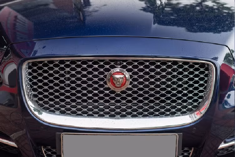 Phần đầu xe sở hữu lưới tản nhiệt hình thang cỡ lớn với các góc bo tròn tinh tế. Logo của Jaguar đặt ở chính giữa và ngay phía trên là camera trước. Đèn định vị bao gồm hai dải LED hình chữ J kép đặc trưng. Đèn pha loại Bi-LED thông minh, tự động nâng hạ và mở rộng góc chiếu khi đánh lái.