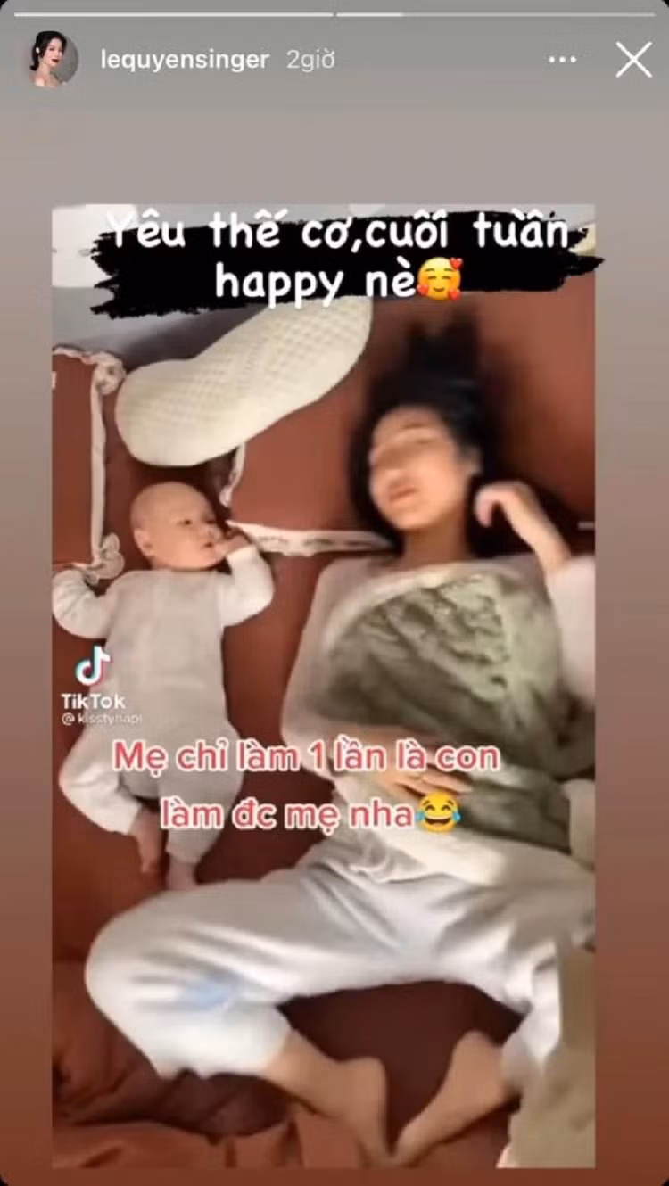 Lệ Quyên thích thú chia sẻ hình ảnh em bé, phải chăng muốn có con? Le Quyen thich thu chia se hinh anh em be, phai chang muon co con?