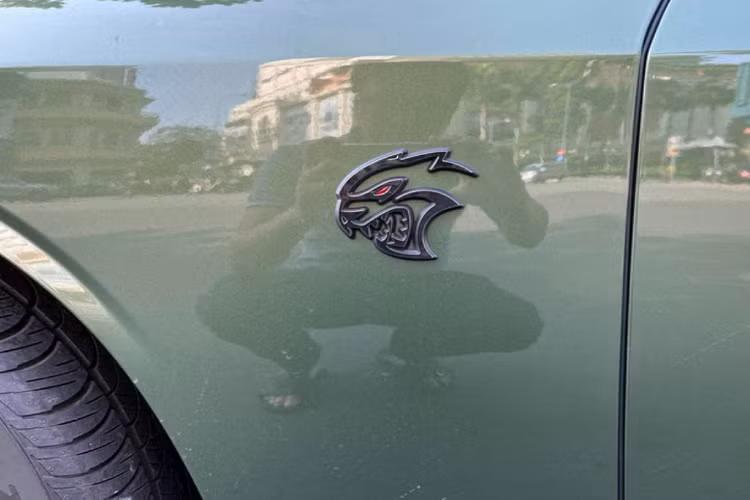 Logo Hellcat ở bên hông có đôi mắt đỏ (Redeye) là sự khác biệt so với Hellcat tiêu chuẩn. Chiếc xe này còn được trang bị tùy chọn cùm phanh màu xám có giá 995 USD (tương đương 23,1 triệu đồng). Bộ vành là loại 5 chấu đơn kích thước 20 inch sơn đen nhám.